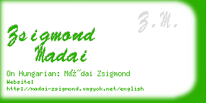 zsigmond madai business card